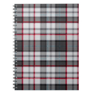 Grijze getextureerde tartan plaid notitieboek