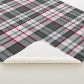 Grijze getextureerde tartan plaid sherpa deken (3/4)