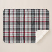 Grijze getextureerde tartan plaid sherpa deken (Voorkant (horizontaal))
