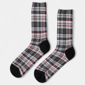 Grijze getextureerde tartan plaid sokken (Links)