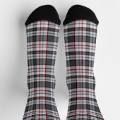 Grijze getextureerde tartan plaid sokken (Top)