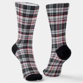 Grijze getextureerde tartan plaid sokken (Gebogen)