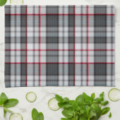 Grijze getextureerde tartan plaid theedoek (Gevouwen)