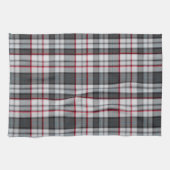 Grijze getextureerde tartan plaid theedoek (Horizontaal)