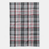 Grijze getextureerde tartan plaid theedoek (Verticaal)