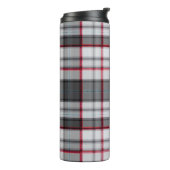 Grijze getextureerde tartan plaid thermosbeker (Gedraaid links)