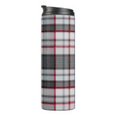 Grijze getextureerde tartan plaid thermosbeker (Geroteerd rechts)