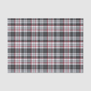 Grijze getextureerde tartan plaid tissuepapier