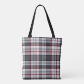 Grijze getextureerde tartan plaid tote bag (Achterkant)