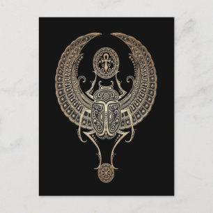 Grijze gevleugelde Egyptische Scarab Beetle met An Briefkaart