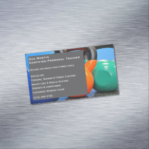 Grijze Gewichten Gym Personal Trainer Fitness Cent Magnetisch Visitekaartje