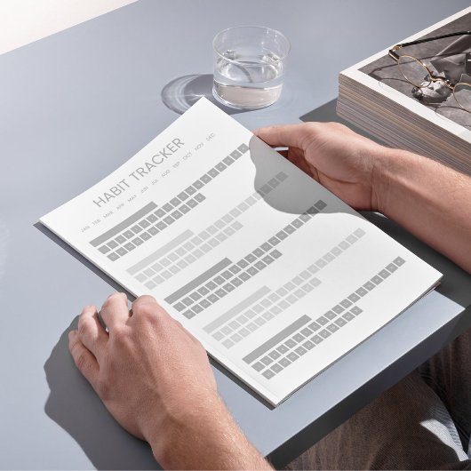 Grijze Gewoonte Tracker Notitieblok
