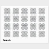 Grijze gingham checkers elegant retouradres vierkante sticker (Vel)
