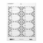 Grijze Gingham Country Inblikken & Voedselopslag E Etiket (Full Sheet)