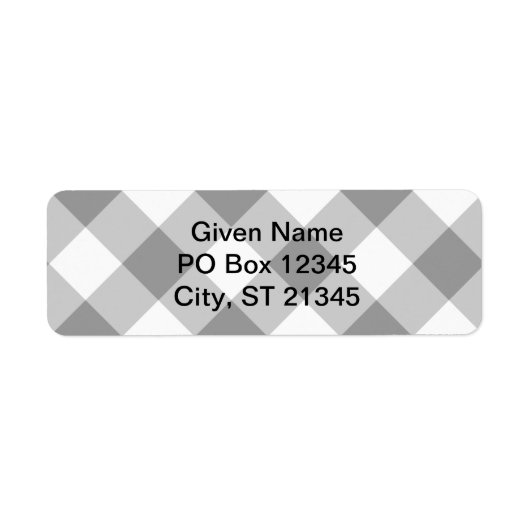 Grijze Gingham Etiket (Voorkant)