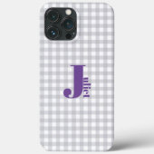 grijze gingham Hoesje-Mate iPhone case (Achterkant)