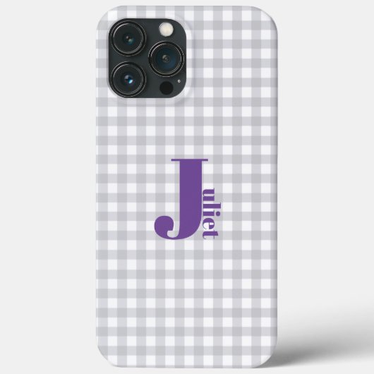 grijze gingham Hoesje-Mate iPhone case (Achterkant)