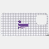 grijze gingham Hoesje-Mate iPhone case (Achterkant (horizontaal))