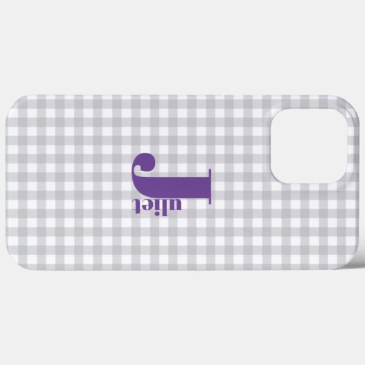 grijze gingham Hoesje-Mate iPhone case (Achterkant (horizontaal))