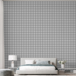 grijze gingham   Neutrale grijze rastercontroles Behang