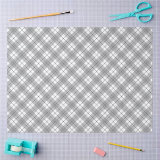 Grijze Gingham tissue papier (Craft)