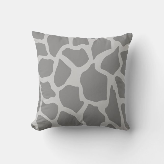 Grijze Giraffe Patroon Kussen (Voorkant)