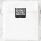 Grijze gisttrekker Vierkante Sticker (Tas)