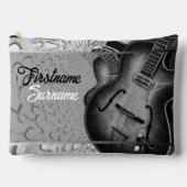 Grijze Gitaar Muziek Gepersonaliseerde Reizen Acce Etui (Voorkant)