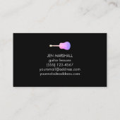 Grijze gitaar silhouet op faux iriserende design visitekaartje (Achterkant)