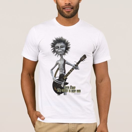 Grijze gitarist t-shirt (Voorkant)