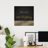 Grijze Glam Sequins Chic Poster Banner (Thuiskantoor)