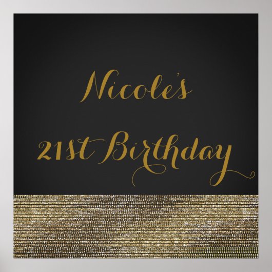 Grijze Glam Sequins Chic Poster Banner (Voorkant)