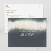 Grijze glans lichte explosie RSVP trouwpostkaart Uitnodiging Briefkaart (Voorkant / Achterkant)