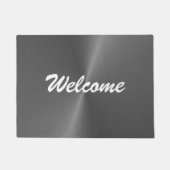 Grijze glanzende faux metal aangepaste naam deurmat (Voorkant)