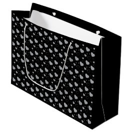 Grijze glanzende harten cute romantische patroon groot cadeauzakje