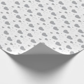 Grijze glanzende harten schattig romantisch patroo cadeaupapier (Hoek)