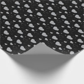 Grijze glanzende harten schattig romantisch patroo cadeaupapier (Hoek)