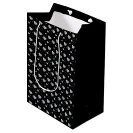 Grijze glanzende harten schattig romantisch patroo medium cadeauzakje
