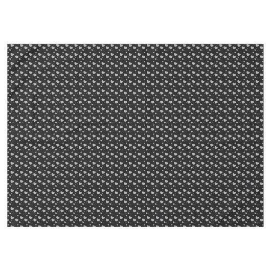 Grijze glanzende harten schattig romantisch patroo tafelkleed (Voorkant (Horizontaal))