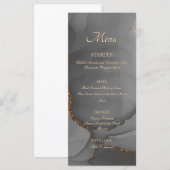 Grijze Glitter Alcohol Ink Elegant Flat Menu (Voorkant / Achterkant)