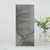 Grijze Glitter Alcohol Ink Elegant Flat Menu (Staand voorkant)