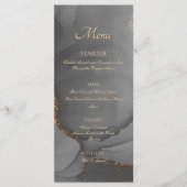 Grijze Glitter Alcohol Ink Elegant Flat Menu (Voorkant)