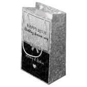 Grijze Glitter en Damask Klein Cadeauzakje (Achterkant Gekanteld)