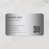 Grijze glitter en grijze metalen visitekaartje (Achterkant)