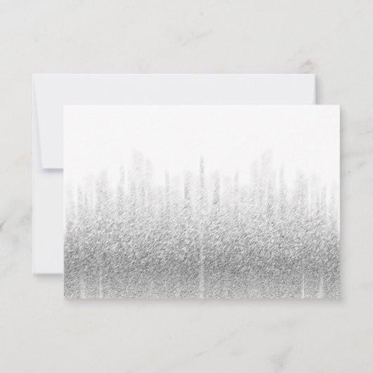 Grijze glitter ombre chic dank u bedankkaart (Achterkant)