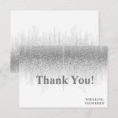 Grijze glitter ombre chic dank u bedankkaart (Voorkant / Achterkant)