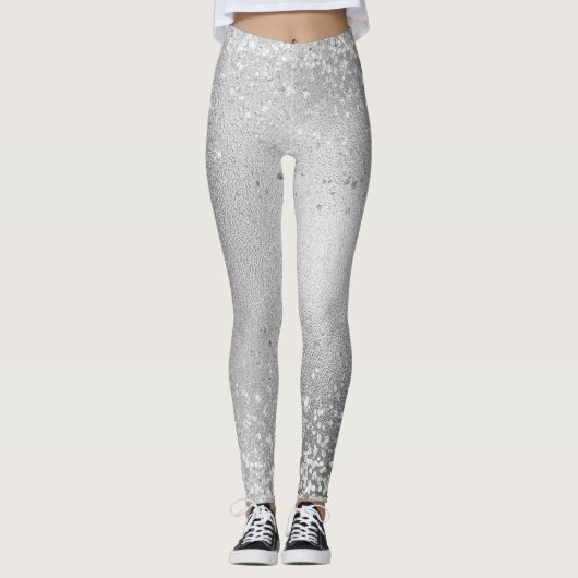 Grijze Glitter Sprankels Leggings (Voorkant)