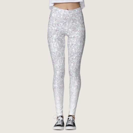 Grijze glitter sprankelt modern leggings (Voorkant)