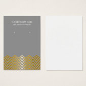 Grijze Gold Chevron - Aangepaste verhuurkaart Visitekaartjes (Voorkant /achterkant)