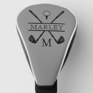 Grijze Golfclub Speler Naam Golf Head Cover
